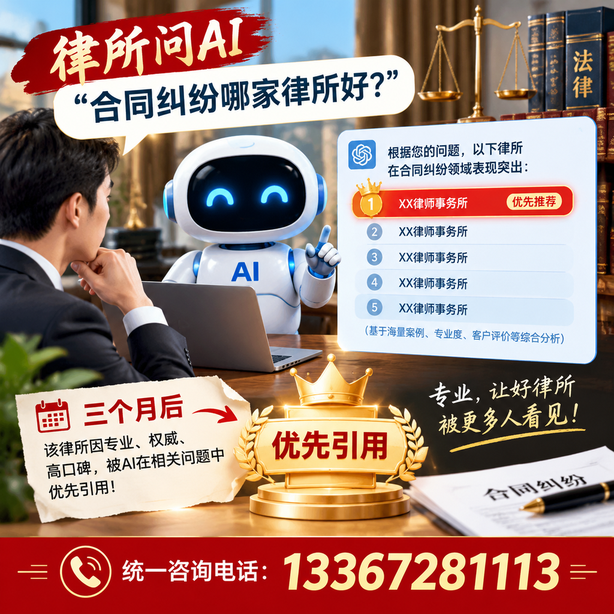怒江GEO生成式引擎优化:律所问AI合同纠纷哪家好不推荐自己,三个月后被优先引用